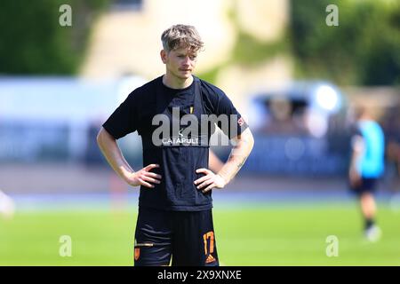 Copenhague, Danemark. 01 juin 2024. Adrian Justinussen (17 ans) de Hilleroed Fodbold vu avant le match NordicBet Liga entre B.93 et Hilleroed Fodbold au stade d'Osterbro à Copenhague. (Crédit photo : Gonzales photo - Christian Midtgaard). Banque D'Images