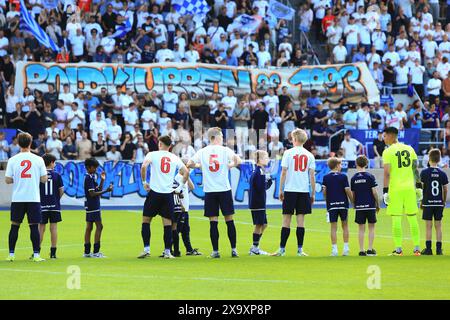 Copenhague, Danemark. 01 juin 2024. Les joueurs de B.93 se préparent pour le match NordicBet Liga entre B.93 et Hilleroed Fodbold au stade Osterbro de Copenhague. (Crédit photo : Gonzales photo - Christian Midtgaard). Banque D'Images