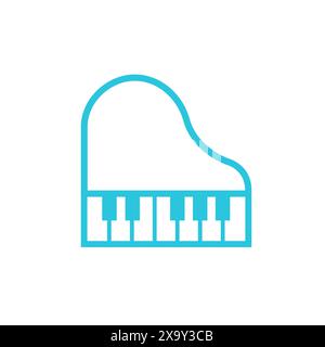 Icône de piano isolé sur fond blanc. À partir du jeu d'icônes bleues. Illustration de Vecteur