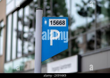 Panneau de stationnement payant au Watergraafsmeer Amsterdam aux pays-Bas Banque D'Images