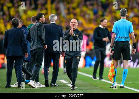 Londres, Angleterre. 01 juin 2024. L'entraîneur italien Antonio Pintus du Real Madrid a vu lors de la finale de l'UEFA Champions League 2024 entre le Borussia Dortmund et le Real Madrid à Wembley à Londres. (Crédit photo : Gonzales photo - Tommaso Fimiano). Banque D'Images