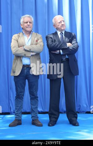 Arzano, Italie. 03 juin 2024. Vincenzo de Luca, Gouverneur de la région Campanie lors de l’inauguration des travaux de l’Hôpital communautaire (Ospedale di Comunita). (Photo de Salvatore Esposito/Pacific Press) crédit : Pacific Press Media production Corp./Alamy Live News Banque D'Images