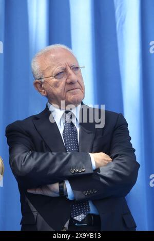 3 juin 2024, Arzano, Campanie/Napoli, Italie : Vincenzo de Luca lors de l'inauguration des travaux de l'Hôpital communautaire (crédit image : © Salvatore Esposito/Pacific Press via ZUMA Press Wire) USAGE ÉDITORIAL SEULEMENT! Non destiné à UN USAGE commercial ! Banque D'Images