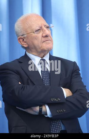 3 juin 2024, Arzano, Campanie/Napoli, Italie : Vincenzo de Luca lors de l'inauguration des travaux de l'Hôpital communautaire (crédit image : © Salvatore Esposito/Pacific Press via ZUMA Press Wire) USAGE ÉDITORIAL SEULEMENT! Non destiné à UN USAGE commercial ! Banque D'Images