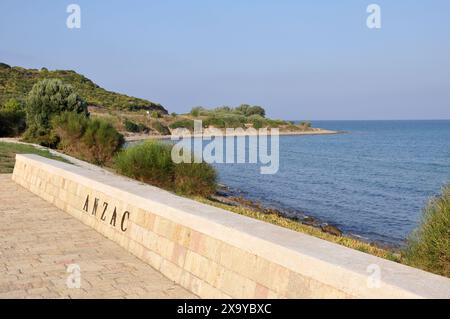Anzac Cove et mer Egienne, péninsule de Gallipoli, province de Canakkale, Turquie. Banque D'Images