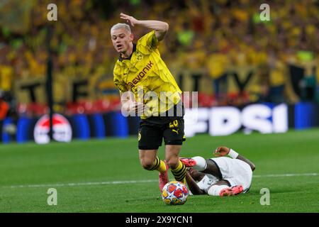 Julian Ryerson lors de la finale de la Ligue des Champions 2024 entre le Borussia Dortmund et le Real Madrid (Maciej Rogowski) Banque D'Images