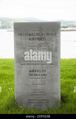 Helensburgh (Rhu) Airflield Memorial à Kidston Park, Helenburgh, Argyll et Bute, Écosse. Banque D'Images