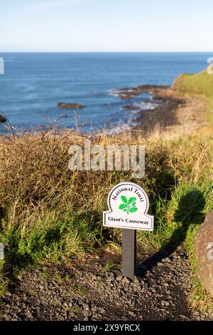 Giant's Causeway National Trust Sign Banque D'Images