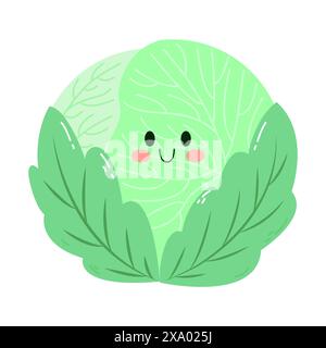 illustration de chou blanc mignon dessinée à la main Illustration de Vecteur