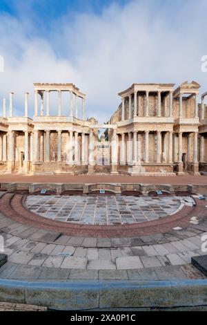 Europe, Espagne, Badajoz, Merida, l'ancien théâtre romain (Teatro Romano de Mérida) Banque D'Images