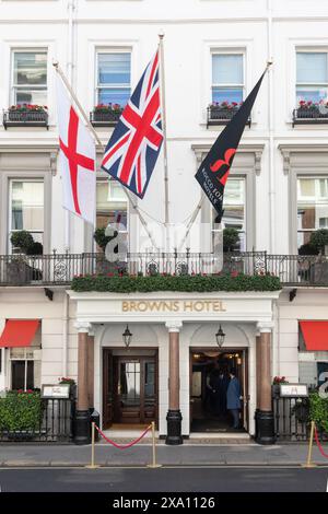 Brown's Hotel, Mayfair, Londres. Banque D'Images