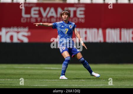 Murcie, Espagne. 03 juin 2024. MURCIE, ESPAGNE - 3 juin : Hinata Miyazawa, du Japon, réagit lors du match amical international féminin entre la Nouvelle-Zélande et la Japon WNT à l'Estadio Nueva Condomina, Murcie, Espagne, lundi 3 juin 2024. (Photo de Francisco Maciá/photo Players images) crédit : Magara Press SL/Alamy Live News Banque D'Images