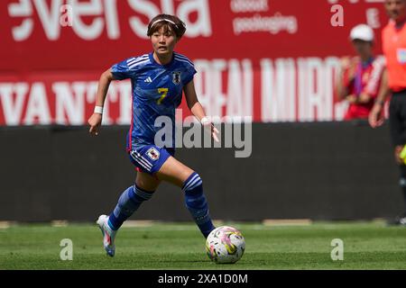 Murcie, Espagne. 03 juin 2024. MURCIE, ESPAGNE - 3 juin : Hinata Miyazawa, du Japon, réagit lors du match amical international féminin entre la Nouvelle-Zélande et la Japon WNT à l'Estadio Nueva Condomina, Murcie, Espagne, lundi 3 juin 2024. (Photo de Francisco Maciá/photo Players images) crédit : Magara Press SL/Alamy Live News Banque D'Images