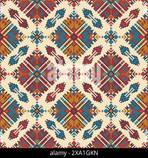 Motif vectoriel de broderie bulgare traditionnel Illustration de Vecteur