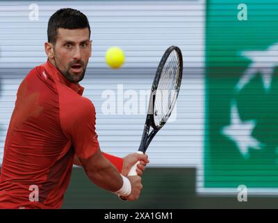 Paris, France. 03 juin 2024. Roland Garros, 03 juin 2024 : Novak Djokovic (SRB) lors de l'Open de France 2024. Alamy Live News/Corleve crédit : Corleve/Alamy Live News Banque D'Images