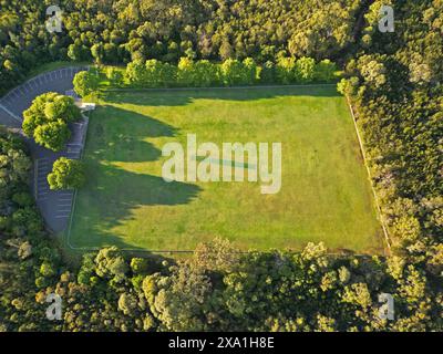 Vue aérienne de l'ancien stade capturée à partir d'une montgolfière Banque D'Images