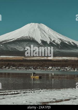 Un paysage à couper le souffle du Mont Fuji à Fujikawaguchiko, Japon. Banque D'Images