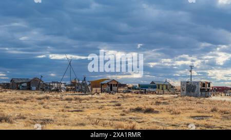 Ce qui reste de l'ancienne ville ferroviaire de Cisco, Utah. Banque D'Images