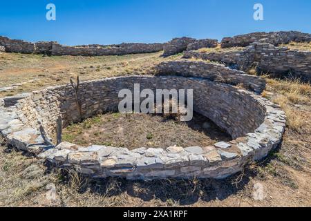 Ruine Gran Quivira, Salinas Pueblo missions National Monument, Gran Quivira, Nouveau-Mexique. Banque D'Images