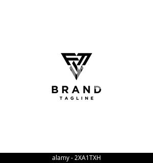 Triangle formé à partir des initiales de la lettre FFF. Les trois lettres F forment un logo Triangle. Illustration de Vecteur