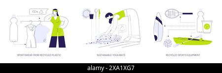 Articles de sport en matériaux recyclés illustrations vectorielles abstraites. Illustration de Vecteur