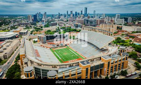 Vue aérienne du Darrell K Royal Texas Memorial Stadium Banque D'Images