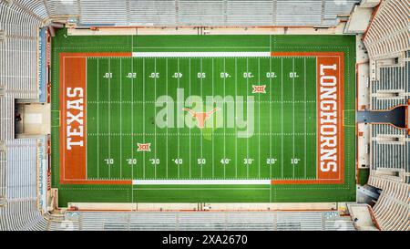 Vue aérienne du Darrell K Royal Texas Memorial Stadium Banque D'Images