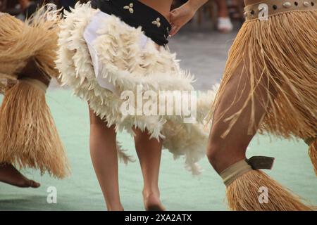 Une danse traditionnelle de l'île de Pâques, Chili Banque D'Images