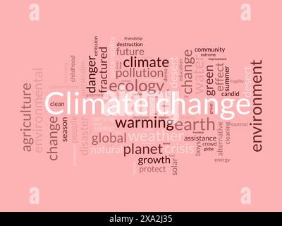 Modèle de nuage de mots sur le changement climatique. Vecteur de concept de nature tagcloud fond. Illustration de Vecteur