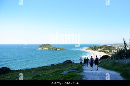 Randonnée sur le mont Maunganui à Tauranga, Nouvelle-Zélande. Banque D'Images