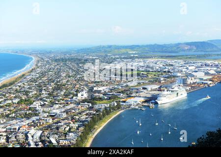 Belles vues depuis le mont Maunganui à Tauranga, Nouvelle-Zélande. Banque D'Images