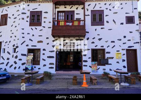 Ermita de la Immaculada Concepcion, village de montagne Masca dans les montagnes du Teno, Masca, Tenerife, Espagne, Europe, restaurant traditionnel in Banque D'Images