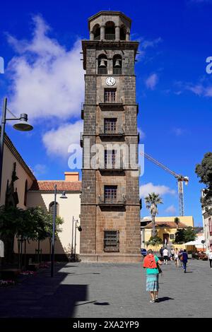 Clocher de l'église Iglesia de Nuestra Senora de la Concepcion, vieille ville, San Cristobal de la Laguna, Tenerife, Îles Canaries, Îles Canaries Banque D'Images