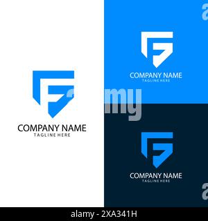Lettre initiale F vecteur de conception de logo G moderne isolé Illustration de Vecteur