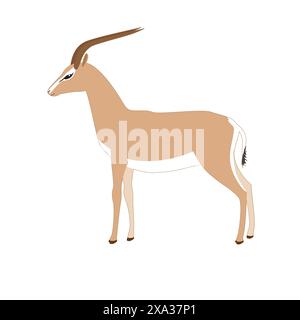 Gazelle vectorielle isolée sur blanc Illustration de Vecteur