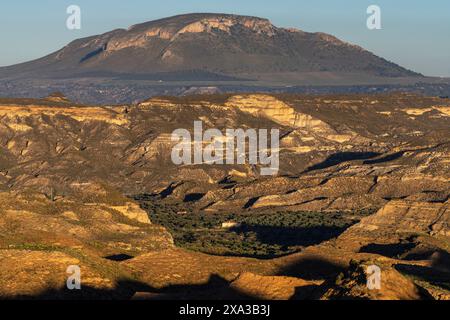 Gorafe, vallée de la rivière Gor, région de Guadix, Géoparc de Grenade, province de Grenade, Andalousie, Espagne Banque D'Images