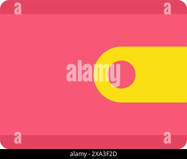 Portefeuille rouge avec fermoir jaune pour l'argent comptant portant l'illustration vectorielle de stockage. Élégants accessoires d'affaires personnels symbole d'indépendant financier Illustration de Vecteur