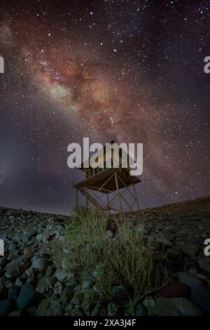 Galaxie de la voie lactée dans la dune chantante Qatar- baie centrale galactique au Qatar Banque D'Images