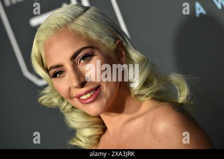 Los Angeles, États-Unis. 04 juin 2024. Photo - Lady Gaga assiste à la 24e cérémonie annuelle des Critics' Choice Awards au Barker Hangar le 13 janvier 2019 à Santa Monica, CA, États-Unis. - Lady Gaga a déclenché des rumeurs qu'elle est enceinte de son premier enfant après avoir assisté au mariage de sa sœur dans le Maine ce week-end. Photo de Lionel Hahn/ABACAPRESS. COM Credit : Abaca Press/Alamy Live News Banque D'Images