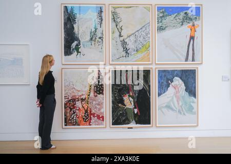 Londres, Royaume-Uni. 4 juin 2024. Peter Doig, Zermatt (D1). Estimation : 15 000 à 20 000 £. Avant-première des éditions Phillips présentant diverses estampes et œuvres en céramique aux côtés des éditions de Keith Haring, Jean-Michel Basquiat, Andy Warhol et David Hockney. La vente a lieu à Phillips les 6 et 7 juin. . Credit : amer Ghazzal/Alamy Live News Banque D'Images