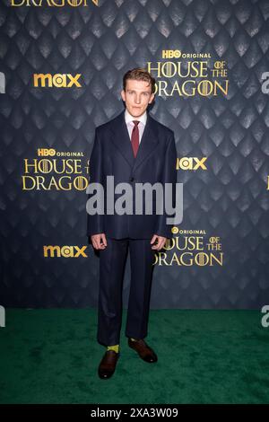 New York, États-Unis. 03 juin 2024. Ewan Mitchell assiste à la première saison 2 de « House of the Dragon » de HBO à la salle de bal Hammerstein. (Photo de Ron Adar/SOPA images/SIPA USA) crédit : SIPA USA/Alamy Live News Banque D'Images