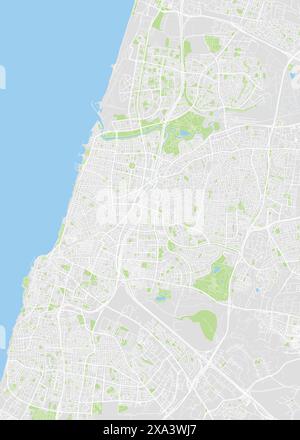 Plan de ville tel Aviv, plan détaillé en couleur, illustration vectorielle Illustration de Vecteur