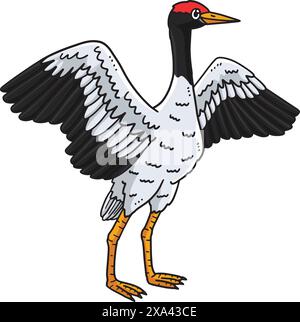 Crane Bird Cartoon Colored Clipart illustration Illustration de Vecteur