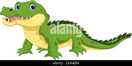 Illustration vectorielle de dessin animé de crocodile isolé sur fond blanc Illustration de Vecteur