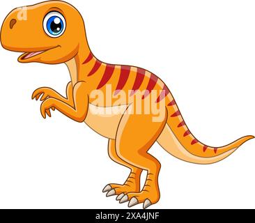 Illustration vectorielle de dessin animé Tyrannosaurus Rex sur fond blanc Illustration de Vecteur