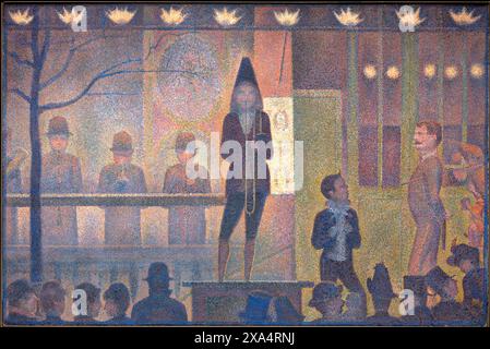 Circus Sideshow (Parade de cirque) par Georges Seurat 1887-1888 Banque D'Images