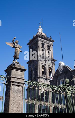 Figures d'ange, Cathédrale notre-Dame de l'Immaculée conception, 1649, Centre historique, site du patrimoine mondial de l'UNESCO, Puebla, État de Puebla, Mexique, No Banque D'Images