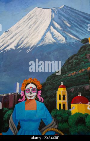Murale, Art de rue coloré, Avenue Hidalgo, Atlixco, Pueblos Magicos, Etat de Puebla, Mexique, Amérique du Nord Copyright : RichardxMaschmeyer 801-3773 REC Banque D'Images