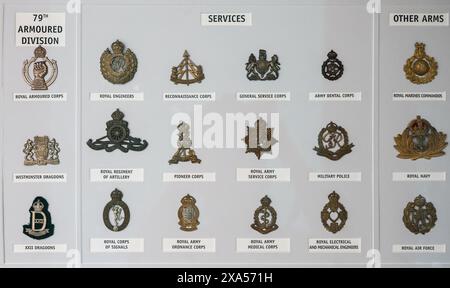 Détail des médailles et des insignes de la seconde Guerre mondiale des badges britanniques de la casquette d-Day Banque D'Images