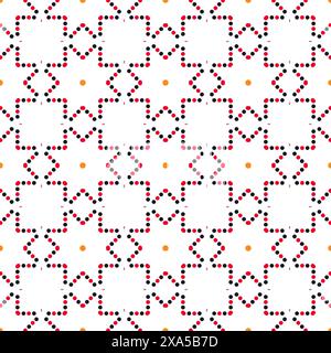 Un motif simple et élégant avec des cercles rouges, oranges et noirs Banque D'Images